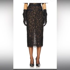 Helsa Black Lace Skirt